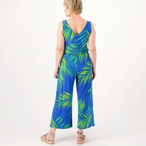 AmberNoon II by Dr. Erum Ilyas Size S Sleeveless UPF 50 Cropped Painted Jumpsuit - Picture 3 of 15